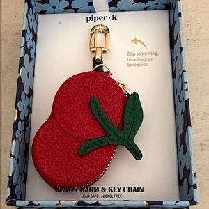 Piper Cherry Red Key Holder Bag Charm